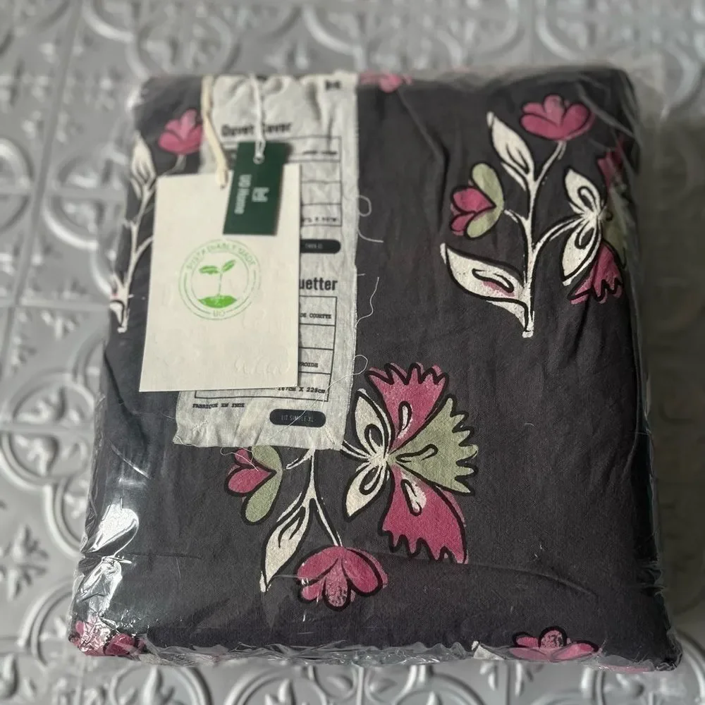 Urban Outfitters‎ Delia Duvet Cotton Cover Black Multi Twin/Twin XL